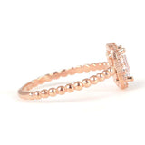 Bague baguette en argent sterling de qualité supérieure