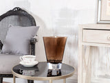 Artisanal Brown Glass Vase - Handcrafted Elegance for Home Decor
