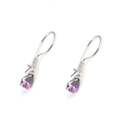 Premium 925 Sterling Silver Drop Amethyst Small Earring