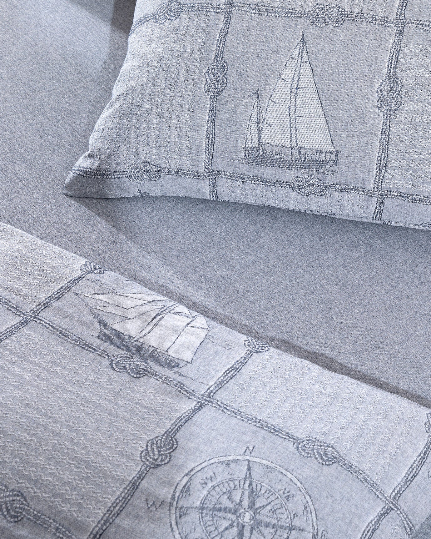 Etretat Jacquard Cotton Double Duvet Cover Set