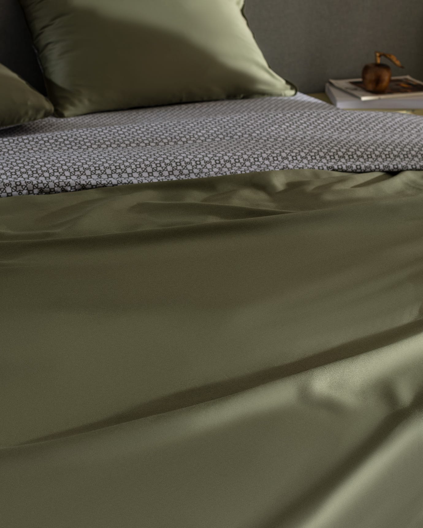 100% Cotton Sateen Single Duvet Cover Set - Printed Dennie Pattern