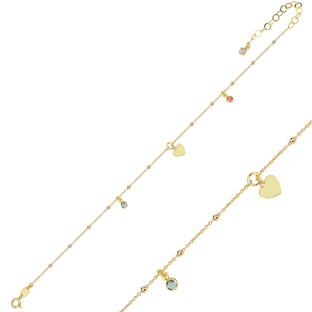 Delicate Heart Dangle Anklet - Charming & Elegant Ankle Jewelry