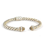 Professional Sterling Silver Peridot Gemstone Twist Cuff Bracelet