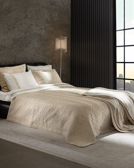 Cotton & Polyester 8-Piece Bridal Bedding Set - Elegant Beige