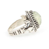 Bague Homme Ovale en Argent Sterling avec Préhnite - Pièce Audacieuse