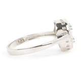 Bague carrée baguette en argent sterling 925 de qualité supérieure