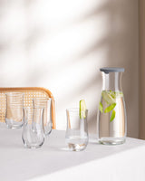 Clear Glass 5-Piece Lidded Carafe Set - Sparkling Diamanta Design