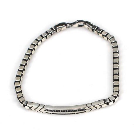 Premium 925 Sterling Silver Onyx Detailed Bracelet