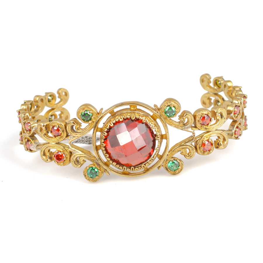 Premium Antique Sterling Silver Ruby Bracelet