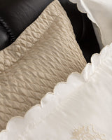 Cotton & Polyester 7-Piece Bedding Set - Gold Accents