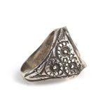925 Sterling Silver White Zircon Ring - Polished Oval Mirror Design