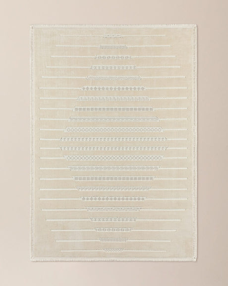 Bone Trellis Geometric Area Rug