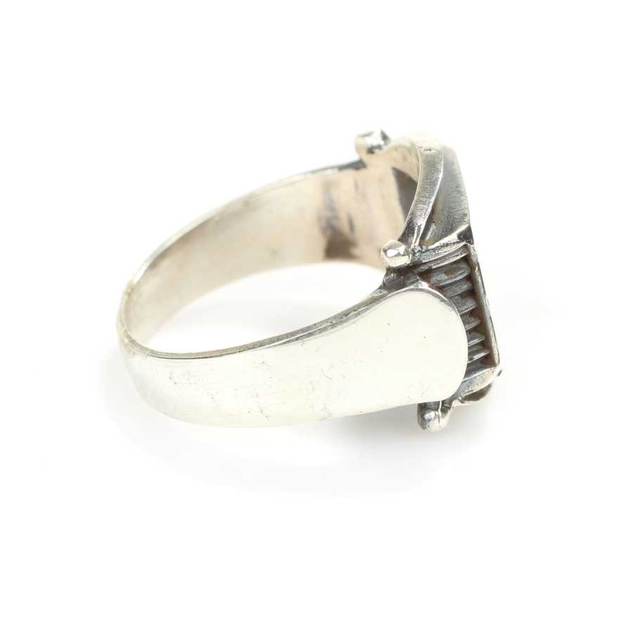 Premium 925 Sterling Silver Rectangular Bezel Men's Ring