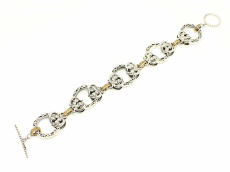 Sterling Silver Byzantine Link Bracelet - Handcrafted Openwork Design