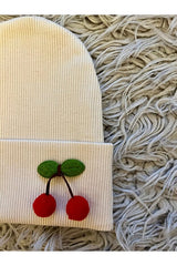 2 - Pack Kids' Cotton Beanies - Cherry & Rainbow Design - TryAladdin