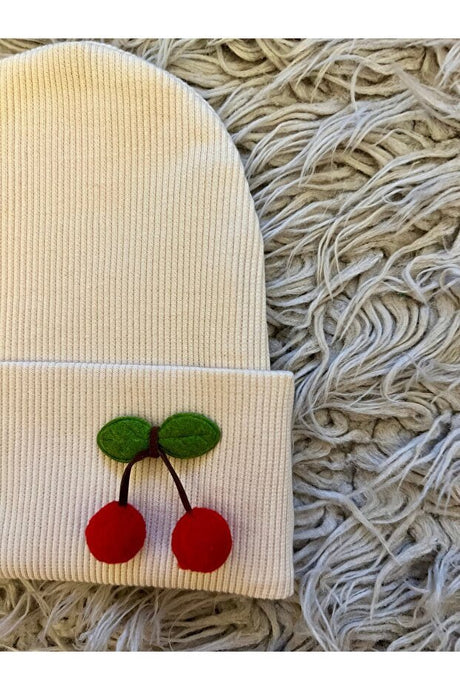 2 - Pack Kids' Cotton Beanies - Cherry & Rainbow Design - TryAladdin