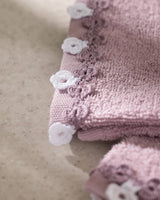 2 - Piece 100% Cotton Hand Towel Set with Crocheted Trim - Lilac - TryAladdin
