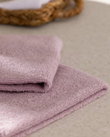 2 - Piece 100% Cotton Hand Towel Set with Crocheted Trim - Lilac - TryAladdin
