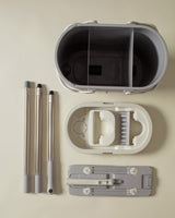 Plastic & Metal 3-Compartment Mop Set - Integrated Cleaning System