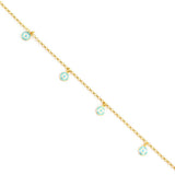 Premium 925 Sterling Silver Enamel Eye Bead Anklet