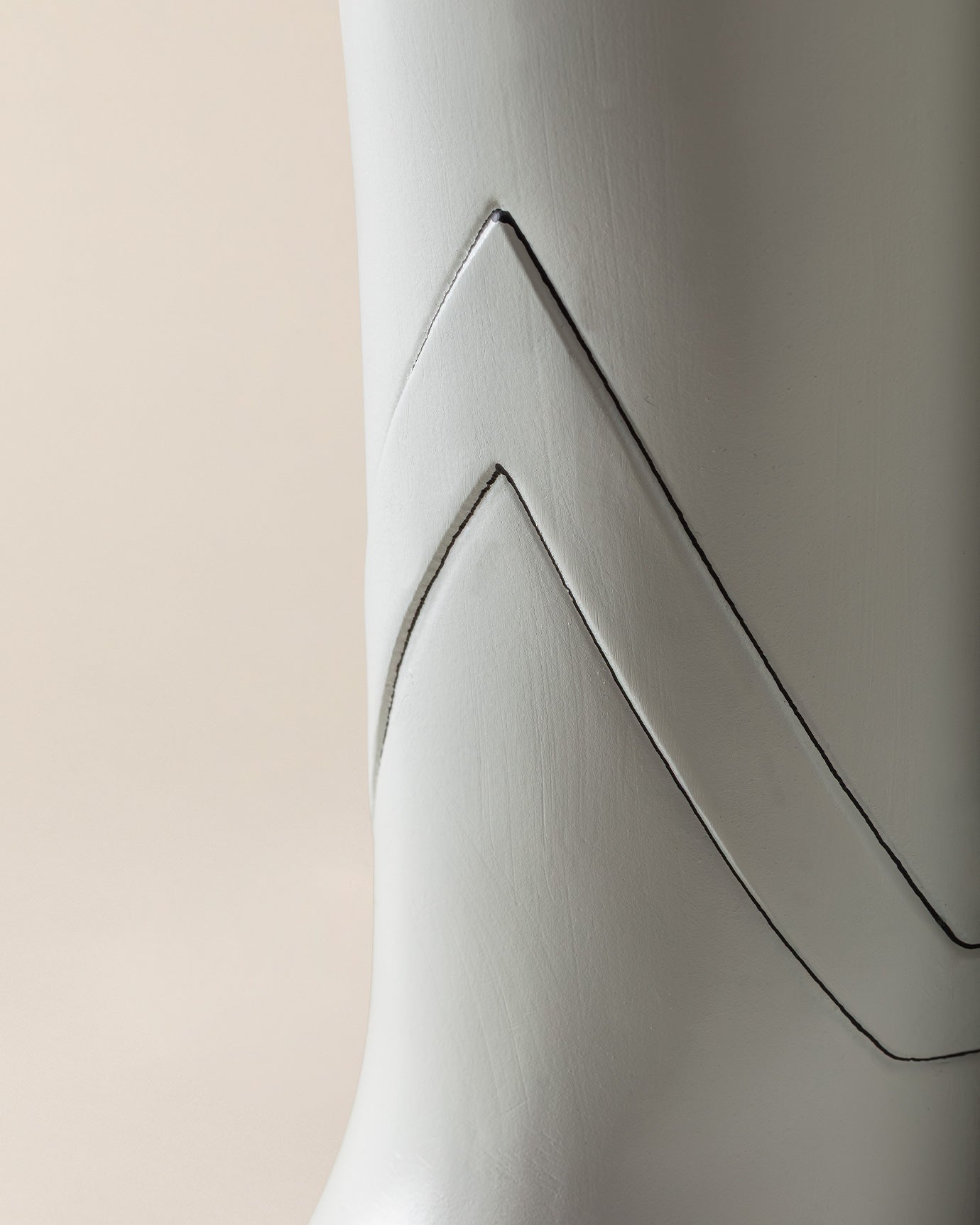 Figura decorativa in dolomite - Design moderno bianco e nero