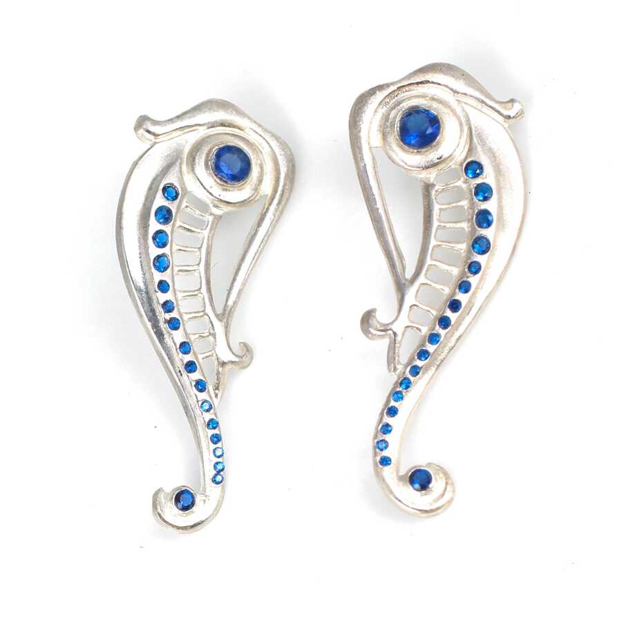Premium 925 Sterling Silver Poseidon Horse Earring