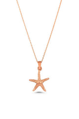 925 Sterling Silver Starfish Pendant Necklace - Ocean Charm