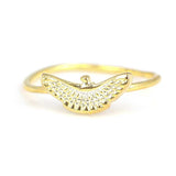 Sterling Silver Delicate Bird Ring - Winged Charm Design