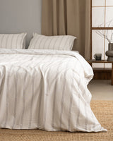 Waschbares Gofre 100% Baumwolle Doppelbett-Bettwäsche-Set – Gestreift