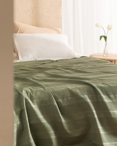 King Size 100% Cotton Pike Blanket - Soft, Breathable Summer Coverlet