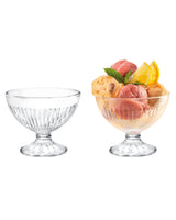 Elegant Clear Glass Dessert Bowls - Versatile Serving Set of 2