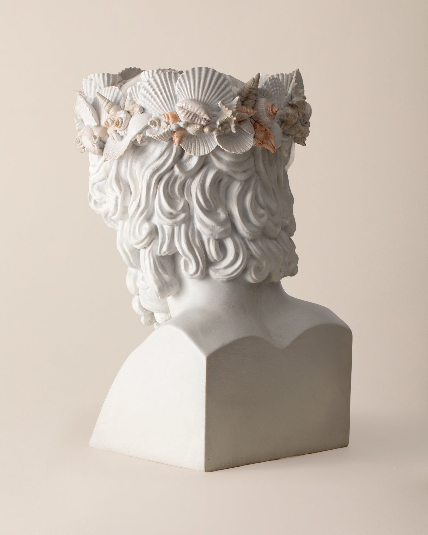 Busto di Poseidone in Resina Bianca - Scultura di Mitologia Classica