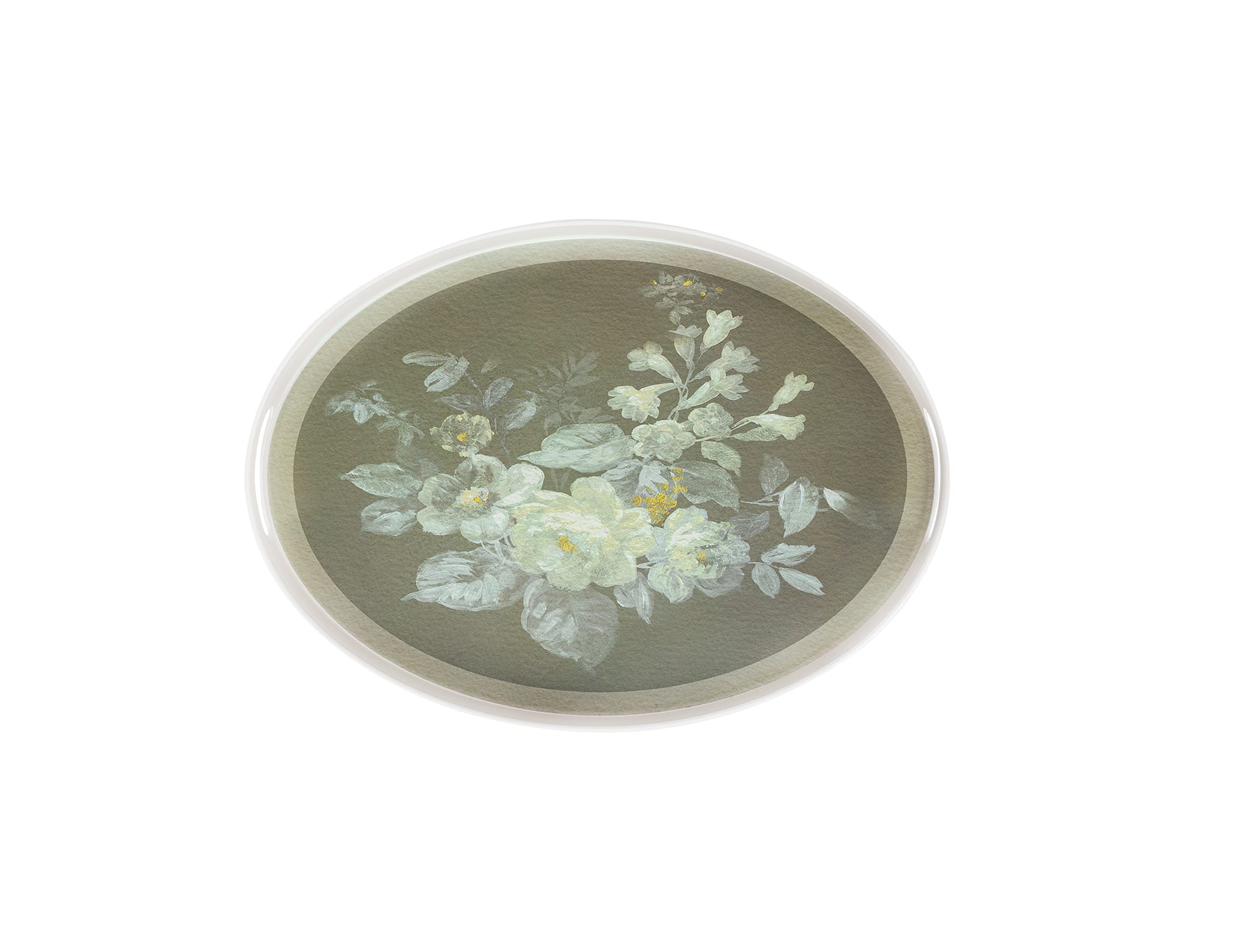 Durable White Plastic Serving Tray - Modern Oval Style