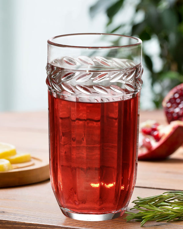 Clear Glass 4-Piece Tumbler Set - Modern Medeline Style