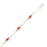 Professional 925 Sterling Silver Coral Infinity Anklet