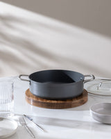Professional Titanium Nonstick Shallow Cooking Pot - 26cm Anthracite Gray