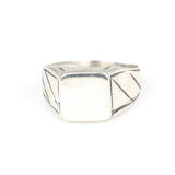 925 Sterling Silver Square Flat Polished Men's Signet Ring
