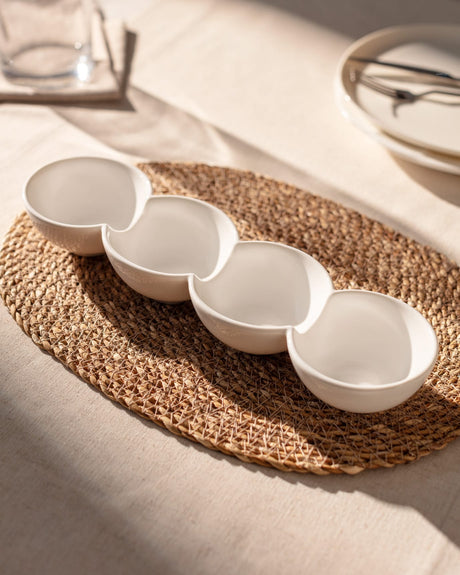 Small 4-Compartment Appetizer Serving Plate