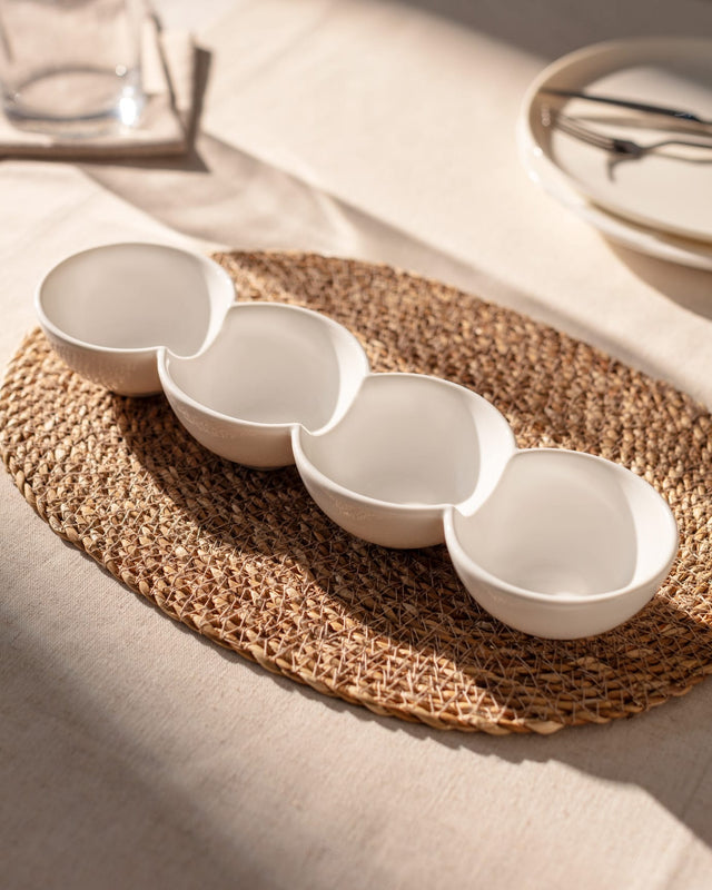 Small 4-Compartment Appetizer Serving Plate