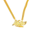 925 Sterling Silver Gold Plated Eagle Pendant Necklace - Striking Design