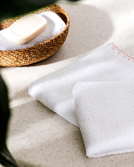 100% Cotton Marla Crocheted Hand Towel Set of 2 - Elegant Edge Design