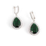 Premium 925 Sterling Silver Drop Emerald Entourage Earrings