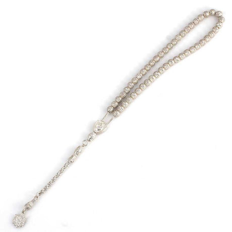 Sterling Silver Prayer Beads - Laser-Engraved Crescent & Star