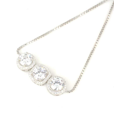 925 Sterling Silver Zircon Tennis Bracelet - Adjustable Slider