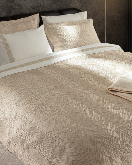 Cotton & Polyester 8-Piece Bridal Bedding Set - Elegant Beige