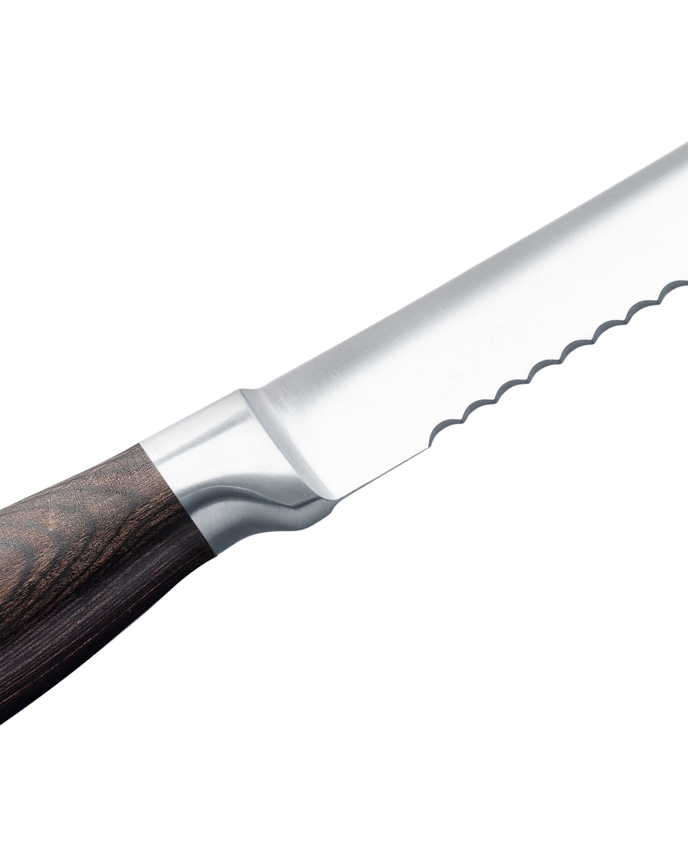 Serrated Bread Knife - Stainless Steel Blade with Brown Handle
