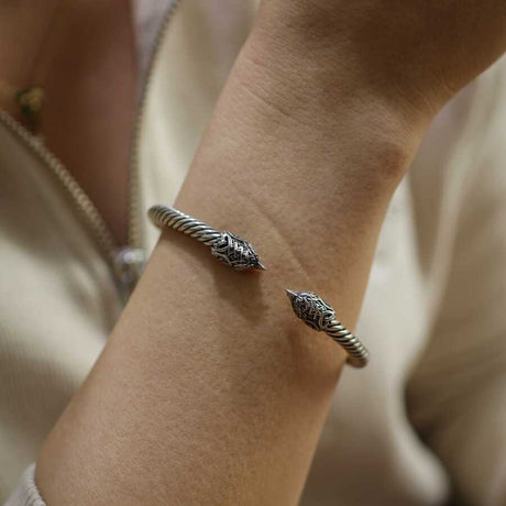 Premium 925 Sterling Silver Falcon Head Twist Men's Bracelet