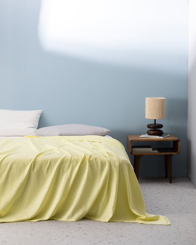 King Size Ecocell Solid Lightweight Bedspread Blanket
