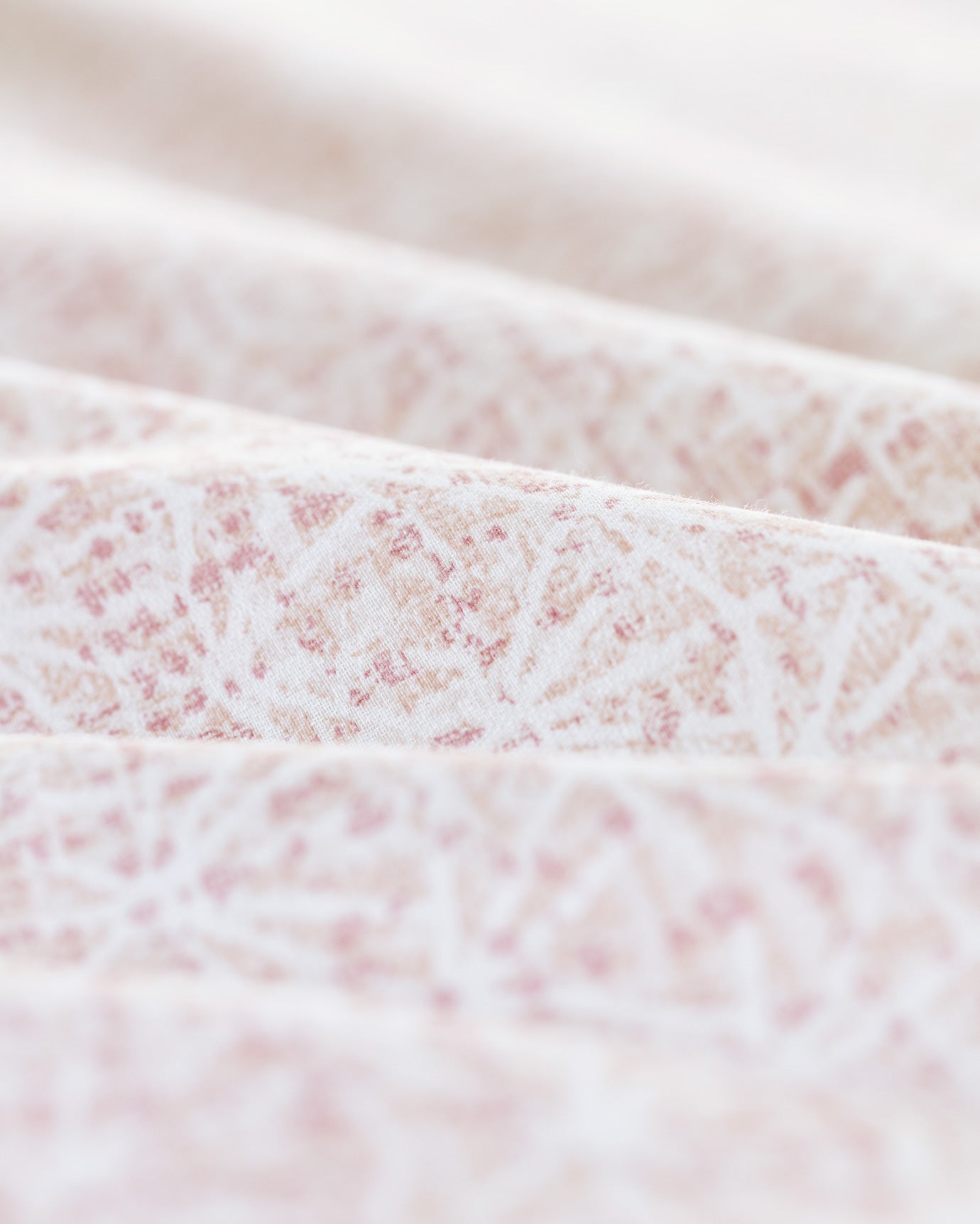 Set copripiumino matrimoniale in crepe di cotone 100% stampato - Rosa cipria