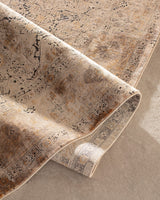 Tapis d'aire en mélange de viscose douce - Élégant motif Calantha à franges